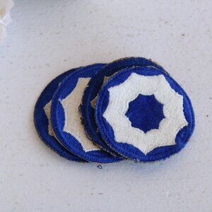 Vintage 1940s Patch, 9th Service Command Blue Circle with White Sew On Army